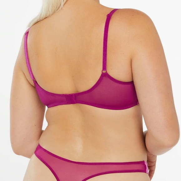 Savage X Fenty Purple Heat Velvet Vixen Unlined Balconette Bra & Cheeky Panty - Picture 10 of 17